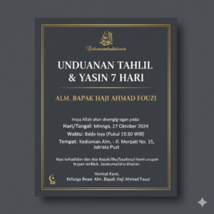 Undangan Yasin Tahlil 7 Hari