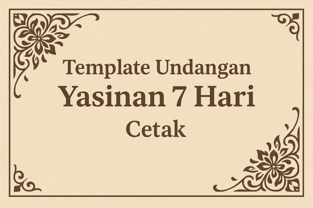 Template Undangan Yasinan 7 Hari Cetak