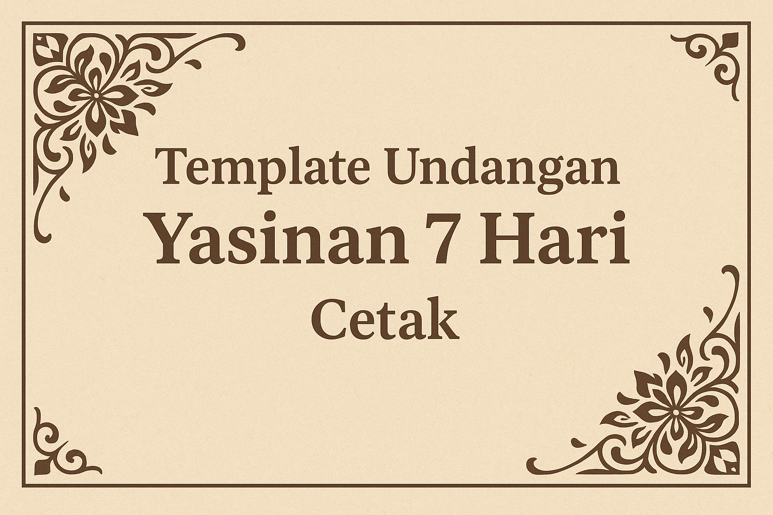 Template Undangan Yasinan 7 Hari Cetak
