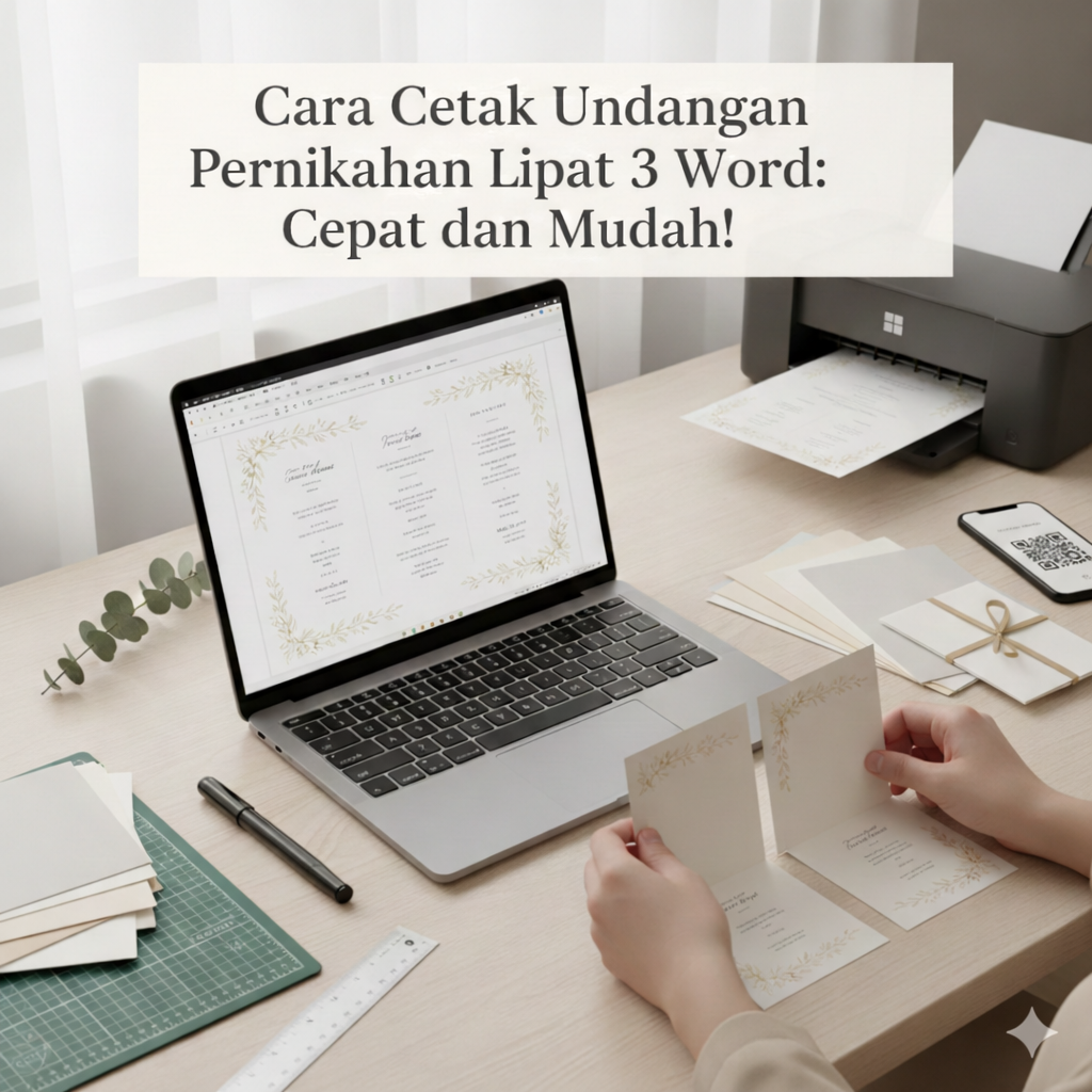 Undangan Pernikahan Lipat 3 Word