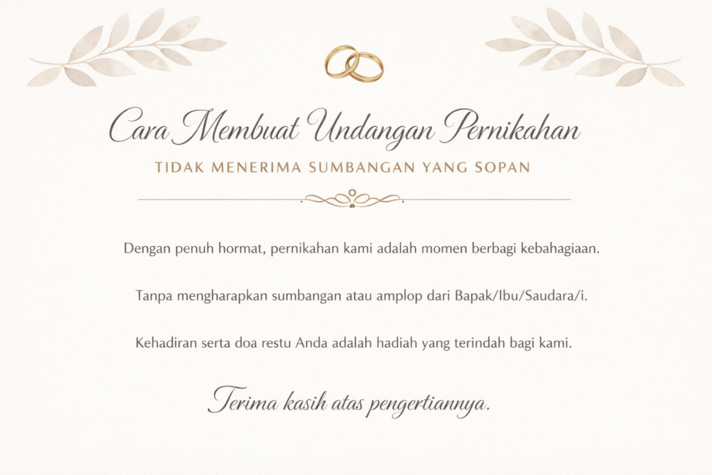 Undangan Pernikahan Tidak Menerima Sumbangan
