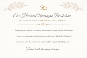 Undangan Pernikahan Tidak Menerima Sumbangan